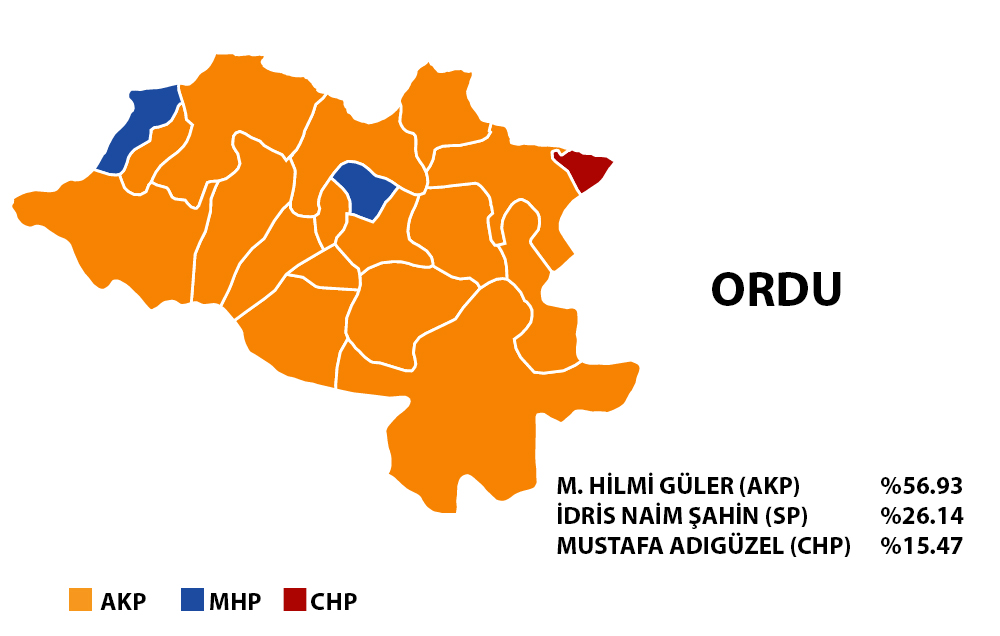 Ordu 2019 Yerel Seçim Sonuçları